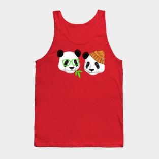 Hand Drawn Funny Panda Head Tank Top